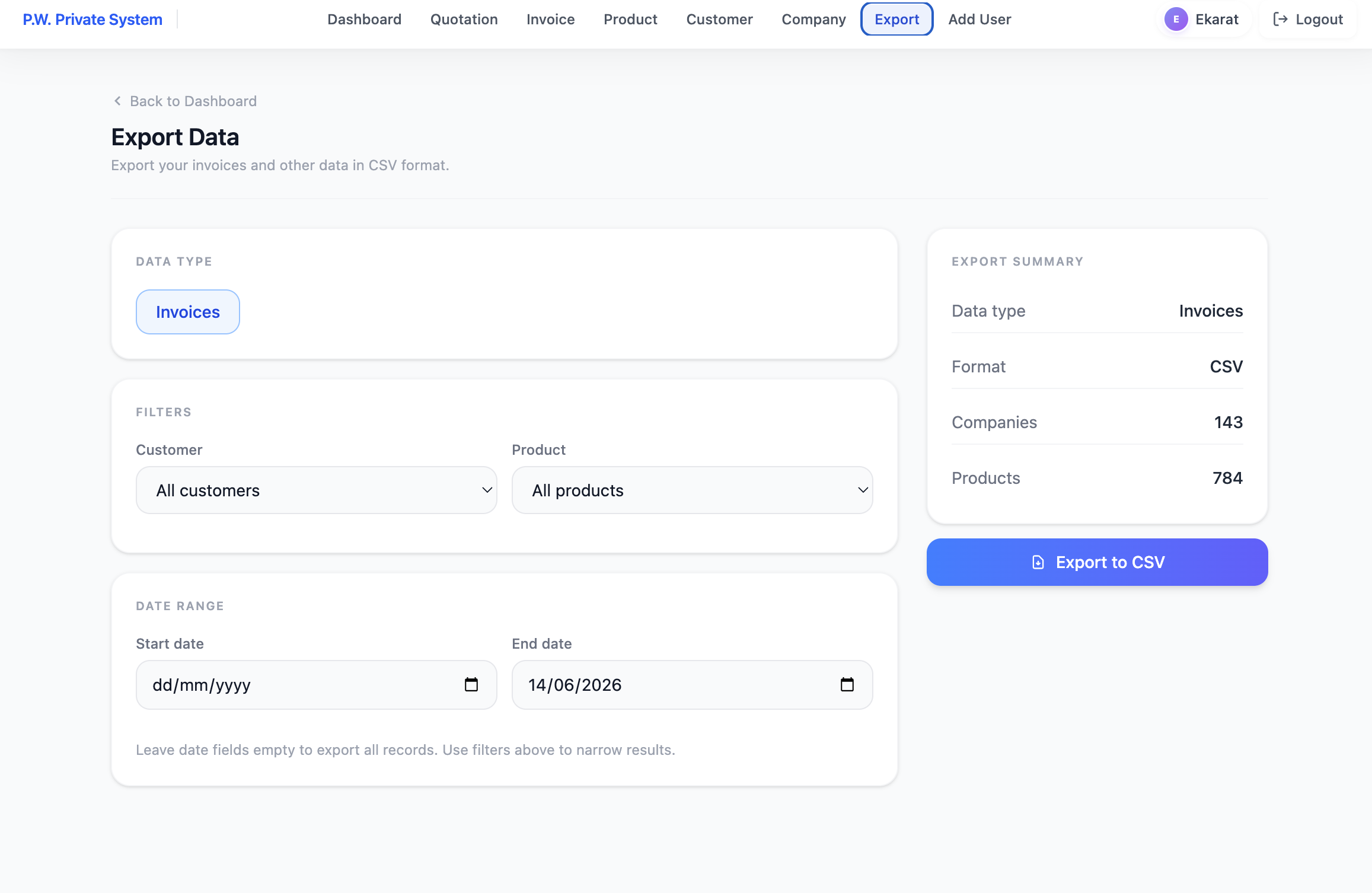 P.W. Engineering & Service — CRM System
